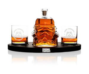 Original Stormtrooper Decanter Set with 2 x 3D Whiskey Glasses, for Whiskey Bourbon, Scotch & Gin, 750ml Decanter with Original Cork Seal, 300ml Glasses, Star Wars Gifts for Men & Women - Thumbs Up!