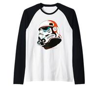 Original Stormtrooper Helmet Orange Retro Sci-fi Raglan Baseball Tee