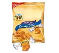 Original Sugar-Free Sweets Butter Caramel Candies 80G and Soft Creamy Toffees 80G | Diabetic-Friendly Candy & Sweets | Indulgent & Guilt-free value Pack Sugarless (1 Bag x 80g, Toffee)
