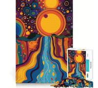 Original Sunset Waterfall for Adults 1000 Piece Puzzle Mind Challenge Toy Calm Escape Quality Cut Art Collection Piece (38x52cm)