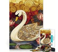 Original Swan with Lotus Jigsaw Puzzle 1000 Piece for Teenagers Mind Skill Toy Peaceful Fun Design Assembly Unique Gift (38x26cm)