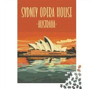 Original Sydney Opera House Poster Jigsaw Puzzle for Adults, 1000 Pieces, 52x38cm/1000pcs, Quiet Home Activity, Weekend Downtime And Time at Home