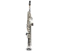 Original Symphony Wester Wild Design Silver Plated Soprano Saxophone/Baritone Saxophone with Deluxe Hardshell Case and Accessories - New