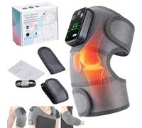 Original Triple Method Shoulder Massager, Rechargeable 5000mah Rotator Cuff Massager, Adjustable 3-Level Heat and Vibration, Heat Pads Pain Relief for Shoulder and Neck, Knee, Arm (Gray)