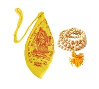 Original Tulsi Japa Mala with 108 Beads for Mantra Chanting, Comes with a Radha Krishna Gomukhi Cotton Bag, Perfect for Spiritual practices and Meditation