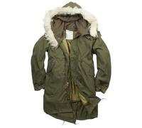 Original US Fishtail Parka Army Cold Weather Jacket Vintage Classic MOD with Liner and Fur Trim Hood [S]
