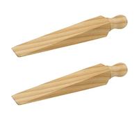 Original Victorian Pattern Traditional Wooden Door Wedge Stopper - 200mm 8 Inch - Door Wedge Stopper Blocker Hold Open Hold Shut Extra Security Natural Pack of 2