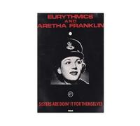 Original Vintage Mini Poster _ Magazine Clipping - Eurythmics & Aretha Franklin - Sisters Are Doin' It For Themselves Canvas Poster Bedroom Decor Landscape Office Room Decor Gift 24x36inch(60x90cm