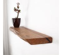 Original Wall Shelf Solid Wood Thick Panels 2.5CM Irregular Edges Chestnut Color 80x15CM - Stylish Partition Shelf Versatile Storage Solution for Home Decor.