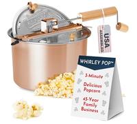 Original Whirley Pop Popcorn Maker - Wabash Valley Farms 6 Quart Popcorn Popper, Stainless Steel With Metal Gears, Family Movie Night (Copper)