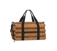 Original Wood Color Texture Duffel Bag with Shoe Compartment - Lightweight Water-Resistant Holdall Gym Bag with Built-in Wet and Dry Separation Pouch