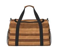 Original Wood Color Texture Hand Travel Bag.Fashionable Design, Large Storage Capacity, Suitable For Business Trips And Short Trips., Black, One Size