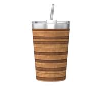 Original Wood Color Texture Insulated Straw Cup Ideal for Gym use or Carrying on The go