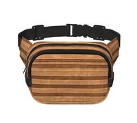 Original wood color texture Printed Fashion Crossbody Bag, Hiking Waist Bag, Square Double Layer Travel and Fitness Shoulder Bag