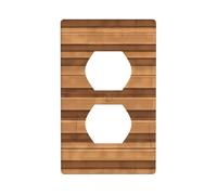 Original Wood Color Texture Unbreakable Polycarbonate Switch Plate-1 Gang Screwless Wall Plate for Home Office