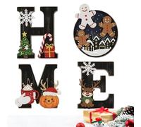 Original Wooden Wall Letters Four Piece Christmas Ornament
