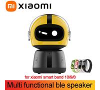 Original Xiaomi Multi Functional Ble Speaker Facial Expression Alarm Clock Desktop Electronic Pet for Xiaomi Smart Band 10/9/8 Silver