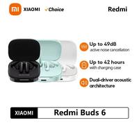 Original Xiaomi Redmi Buds 6 49dB Active Noise Cancellation Bluetooth 5.4 Earphone Sport Headset TWS True Wireless Headphone White