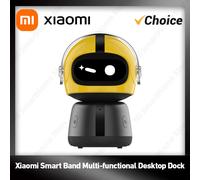 Original Xiaomi Smart Band 10/9/8 Multi-Function Dock - Facial Expression LED Alarm Clock, Desktop E-Pet Companion, Charging Sta Silver
