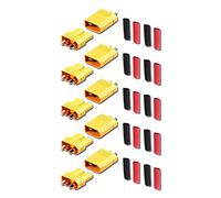 Original XT30 Gold Plug Socket Male Female Bullet Connector Male Female Reverse Polarity Proof Connector Power Plug Including Heat Shrink Tube Lipo Battery Model Making DIY 5 Pairs 10 Pieces