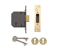 Original Yale 5 Lever Deadlock 64mm (2.50") Polished Brass (P-M552-PB-65) NEW