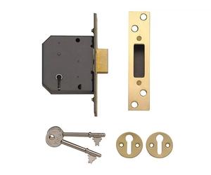 Original Yale 5 Lever Deadlock 64mm (2.50") Polished Brass (P-M552-PB-65) NEW
