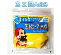 Zig Zag Ultra Slim Filters - 450 Tips Pack, 10 (Plant Based, Biodegradable, GMO Free)