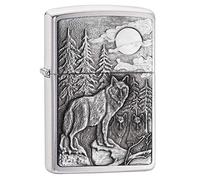 Original Zippo Lighter 20855 Brush Chrome Timbelwolves Emblem