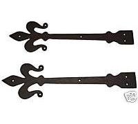 OriginalForgery A Pair Of 16" False Door Hinge Fronts in Black Cast Iron (AX27)