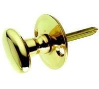 OriginalForgery Door Security Rack Bolt Splined Knob in Solid Polished Brass