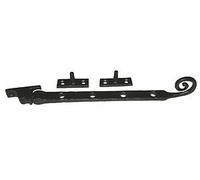 OriginalForgery Monkey/Rat Tail 10" Window Stay in Black Cast Iron (AX24)