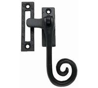 OriginalForgery Monkey/Rat Tail Window Latch in Black Cast Iron (519)