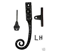 OriginalForgery Security Monkey/Rat Tail Window Latch LH Black Iron (FRE)