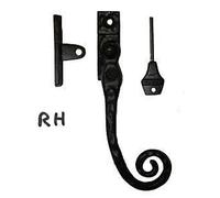 OriginalForgery Security Monkey/Rat Tail Window Latch RH Black Iron (FRE)