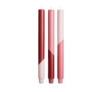 Originalhome Eden Diagonal Candles (Pack of 3) in Red Originalhome Red