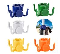 Originalidad 5 Pack Beach Umbrella Hanging Hook, 4-Prongs Beach Umbrella Hanging Hook, Adjustable Plastic Umbrella Hook for Towels Camera Clothes Hats Bag, Beach Camping Travel Supplies