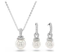 Originally set, Pavé, Crystal pearl, White, Rhodium plated