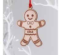 ORIGINALMONKEY Christmas Tree Decoration Personalised GINGERBREAD MAN Bauble Gift