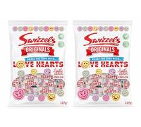 Originals Love Hearts Sweets 2 Pack (127g Each) - Classic Retro Candy Rolls, Share Size Bags, Sweet Gift & Pick n Mix Favourite