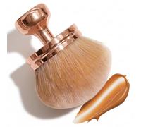 OriginButy Self Tanner Brush - Round Dome Self-Tanning Applicator with Ergonomic Palm-Grip Handle for Streak-Free, Even Glow | Ultra-Soft Vegan Bristles | Travel-Ready - Rose Gold