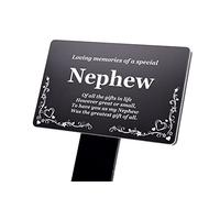 OriginDesigned Nephew Memorial Stake - Engraved with poem (Gold/Silver/Copper or Black & White Plaque) Active (Black)
