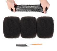 Originea Afro Kinkys Bulk 100% Human Hair for Dreadlocks and Twist Braiding Human Hair 3 Packs 20 Inch Soft Afro Kinky Curly Hair Bulk for Dreads Natural Black Color