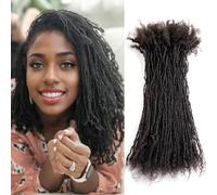 Originea Dreadlocs Extensions Human Hair 0.1cm Thickness Curly Tips Interlocked Sisters Locs 100% Real Human Hair Full Handmade Micro Locs with curly ends Dreadlock Extensions (10 Inch 50 Strands)