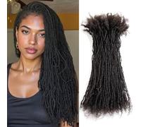 Originea Dreadlocs Extensions Human Hair 0.1cm Thickness Curly Tips Interlocked Sisters Locs 100% Real Human Hair Full Handmade Micro Locs with curly ends Dreadlock Extensions (14 Inch 200 Strands)