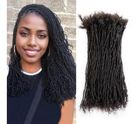 Originea Dreadlocs Extensions Human Hair 0.2cm Thickness Curly Tips Interlocked Sisters Locs 100% Real Human Hair Full Handmade Micro Locs with curly ends Dreadlock Extensions (12 Inch 50 Strands)