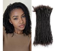 Originea Dreadlocs Extensions Human Hair 0.2cm Thickness Curly Tips Interlocked Sisters Locs 100% Real Human Hair Full Handmade Micro Locs with curly ends Dreadlock Extensions (8 Inch 100 Strands)