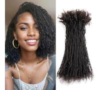 Originea Dreadlocs Extensions Human Hair Interlocked Sisters Locs Curly Tips 100% Real Human Hair 0.1cm Full Handmade Permanent Micro Locs Extensions Can Be Bleached and Dyed (6 Inch 200 Strands)
