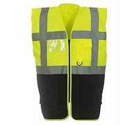 ORIGINMENSWEAR MENS WORKWEAR HI VIS TWO TONE MULTI POCKET HI VIZ VEST 2 RECOVERY EXECUTIVE