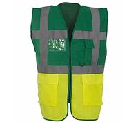 ORIGINMENSWEAR MENS WORKWEAR HI VIS TWO TONE MULTI POCKET HI VIZ VEST 2 RECOVERY EXECUTIVE Paramedic Green/Yellow 3X-Large