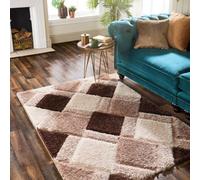 Origins 3D Geo Shaggy Beige 160X230, Brown